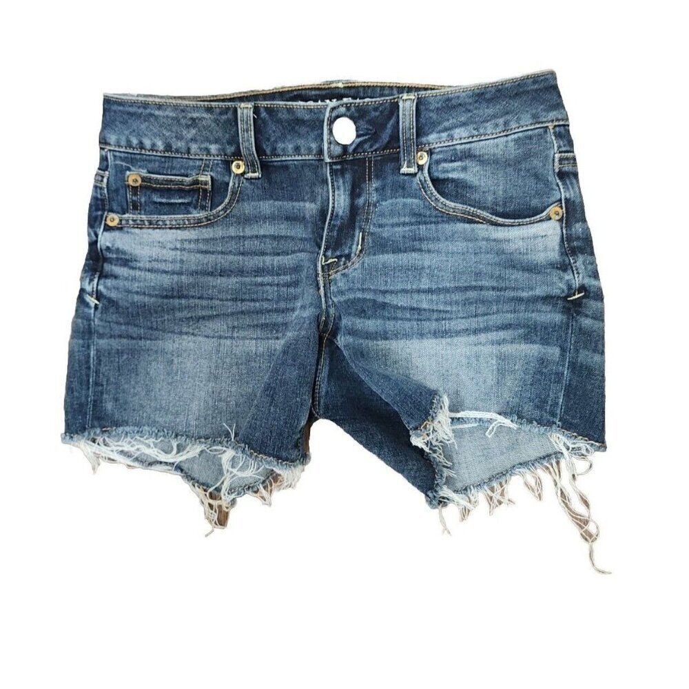 America Eagle Jean Shorts Super Stretch Shortie Cut off Women's 0